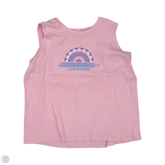 Top Sleeveless By Life Is Good In Pink, Size: L