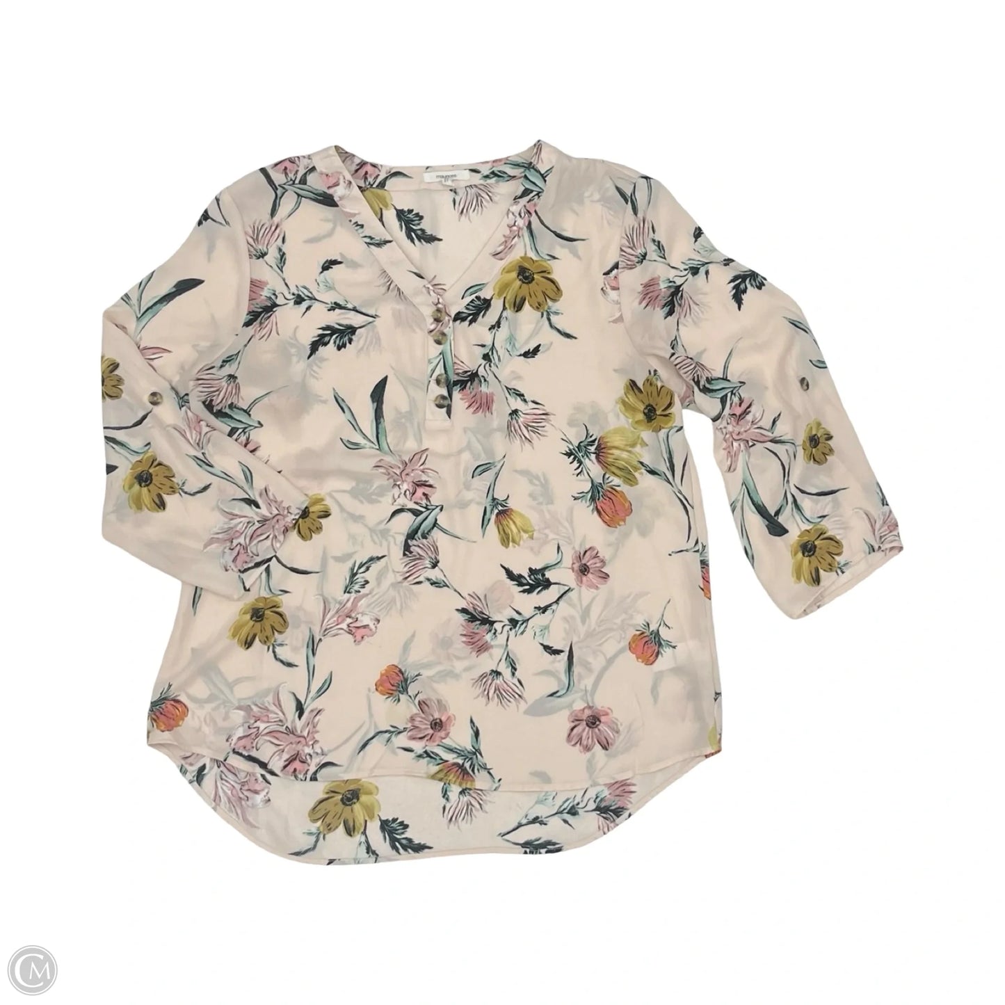 Blouse 3/4 Sleeve By Maurices In Pink, Size: L