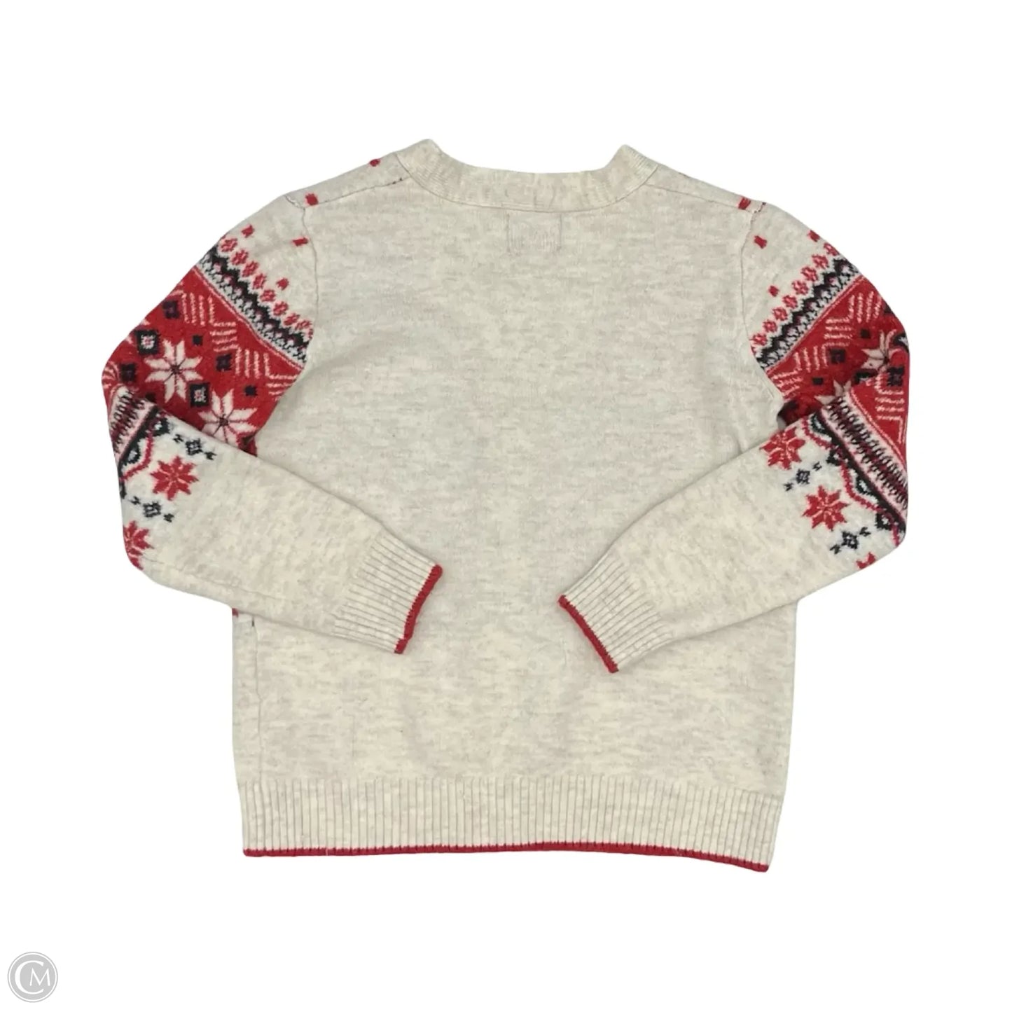 Sweater Cardigan By Primark In Cream & Red, Size: S
