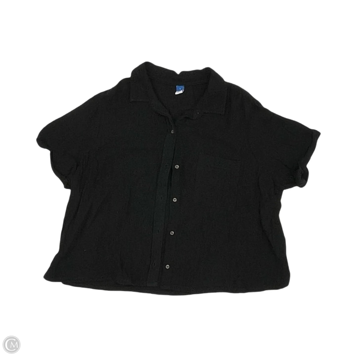 Blouse Short Sleeve By Old Navy In Black, Size: L