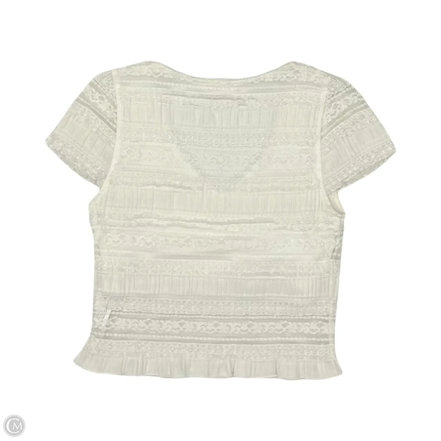 Blouse Short Sleeve By Moa Moa In Cream, Size: L