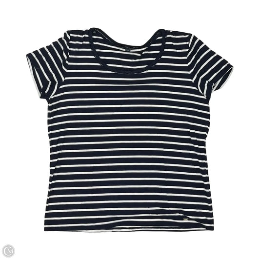 Top Short Sleeve By Tommy Hilfiger In Blue & White, Size: L