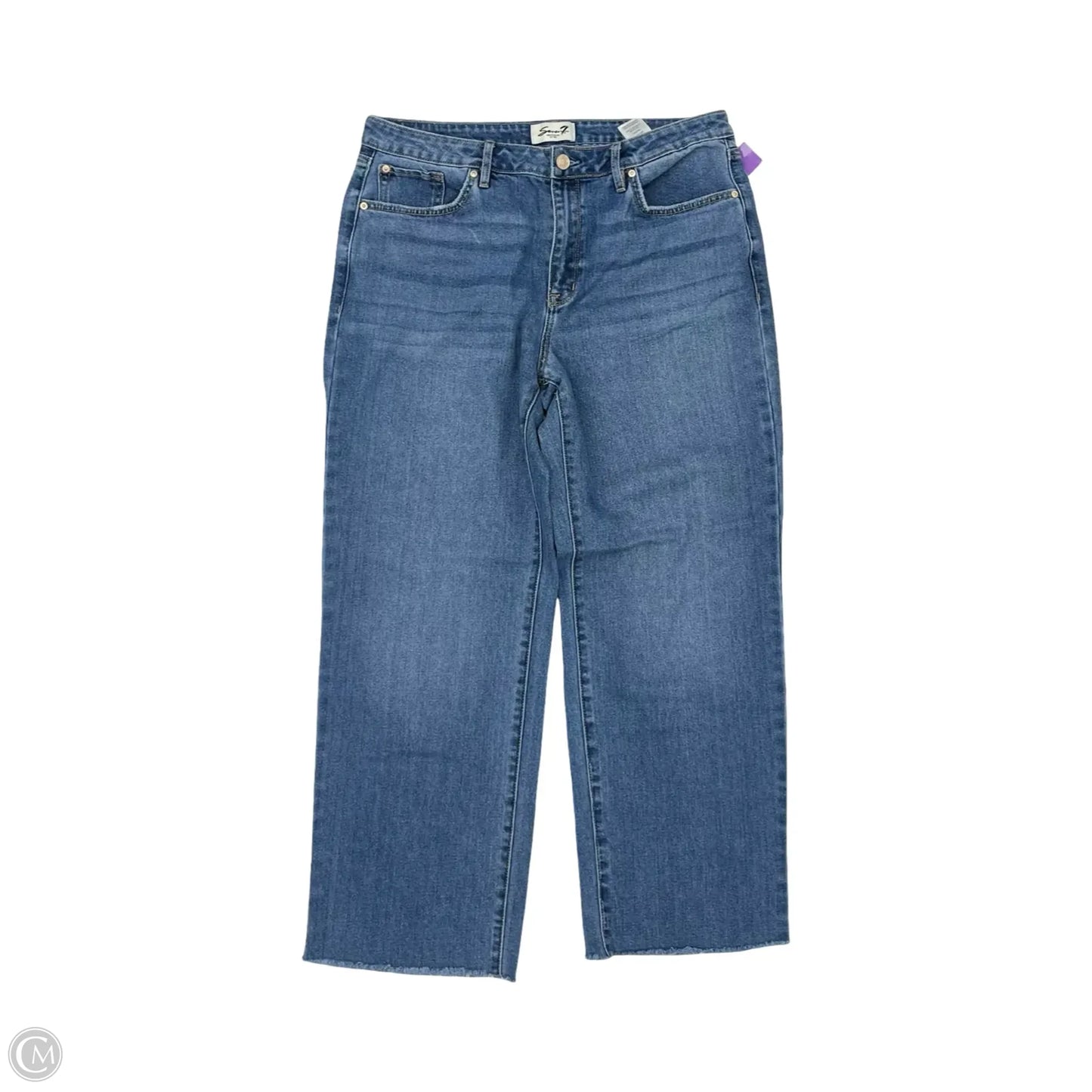 Jeans Straight By Seven 7 In Blue Denim, Size: 10
