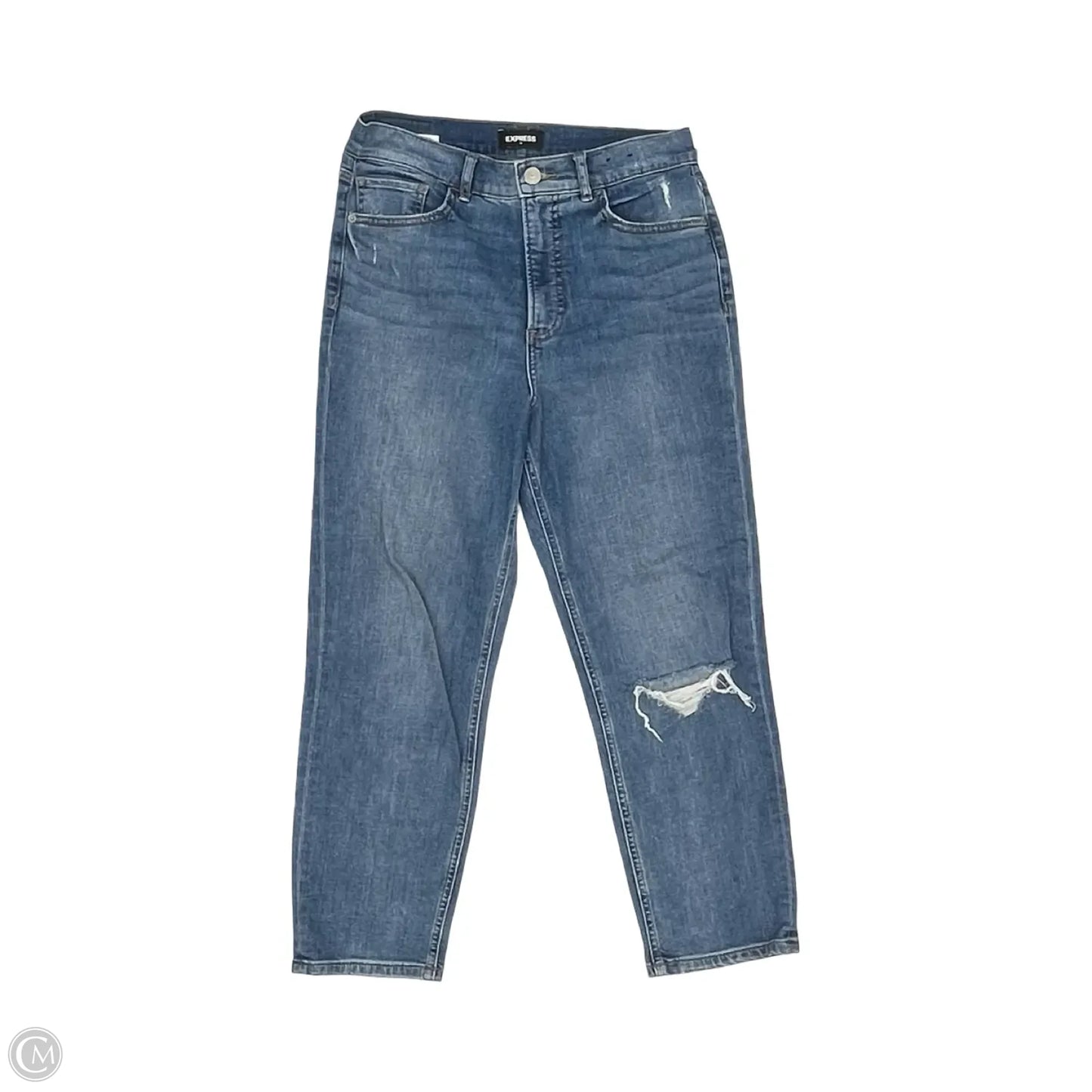 Jeans Straight By Express In Blue Denim, Size: 8