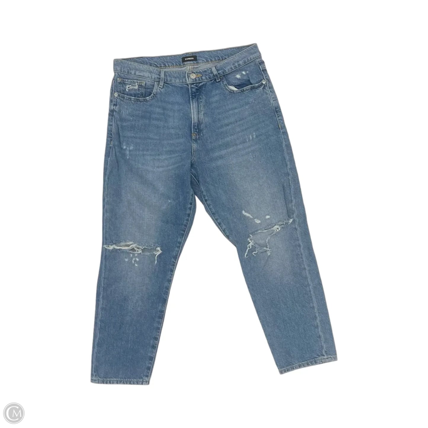 Jeans Straight By Express In Blue Denim, Size: 12