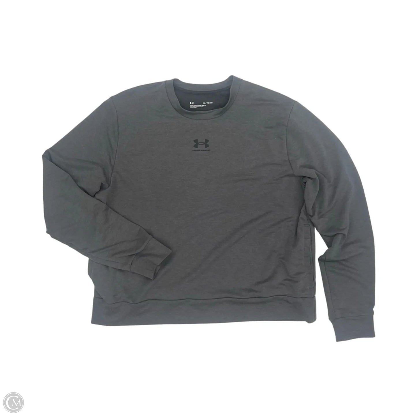 Athletic Top Long Sleeve Crewneck By Under Armour In Grey, Size: Xl