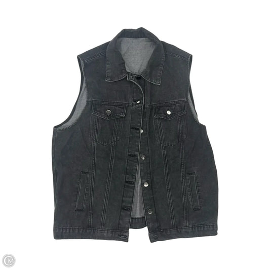 Vest Other By Clothes Mentor In Grey Denim, Size: Xxl