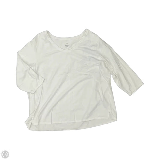 Top 3/4 Sleeve By J. Jill In White, Size: 2x