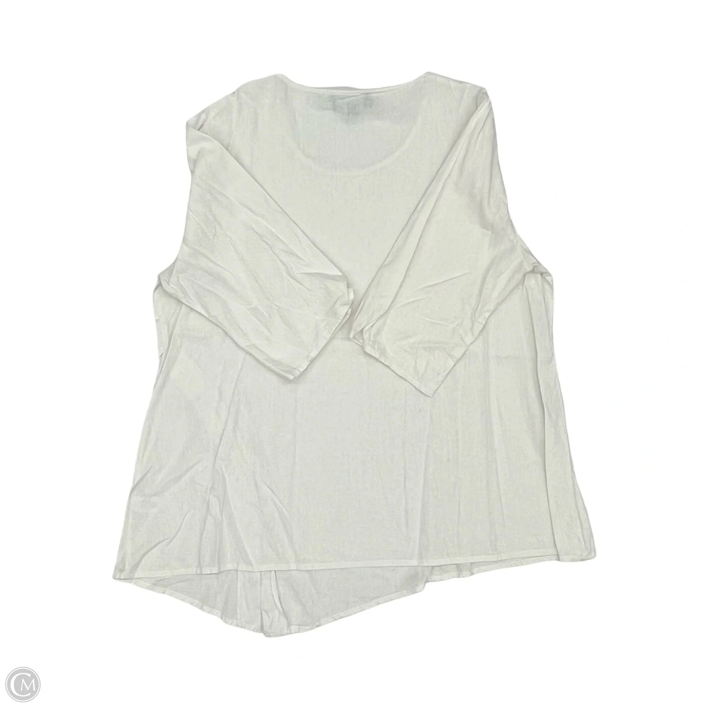 Tunic 3/4 Sleeve By Jones New York In White, Size: 2x