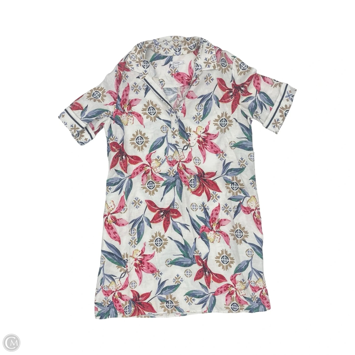 Dress Party Midi By Chicos In Floral Print, Size: 16