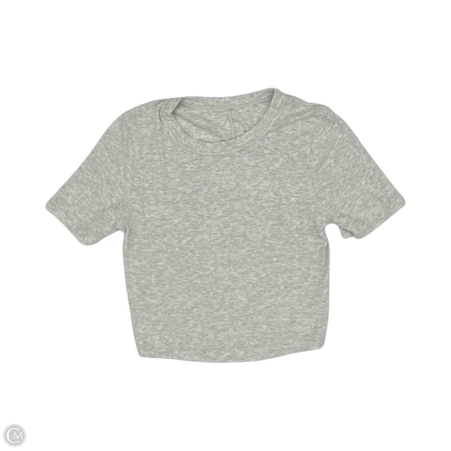 Athletic Top Short Sleeve By Lululemon In Grey, Size: Xs