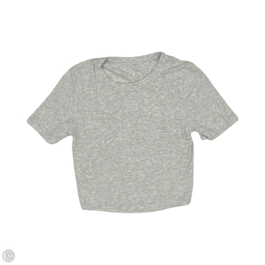Athletic Top Short Sleeve By Lululemon In Grey, Size: Xs