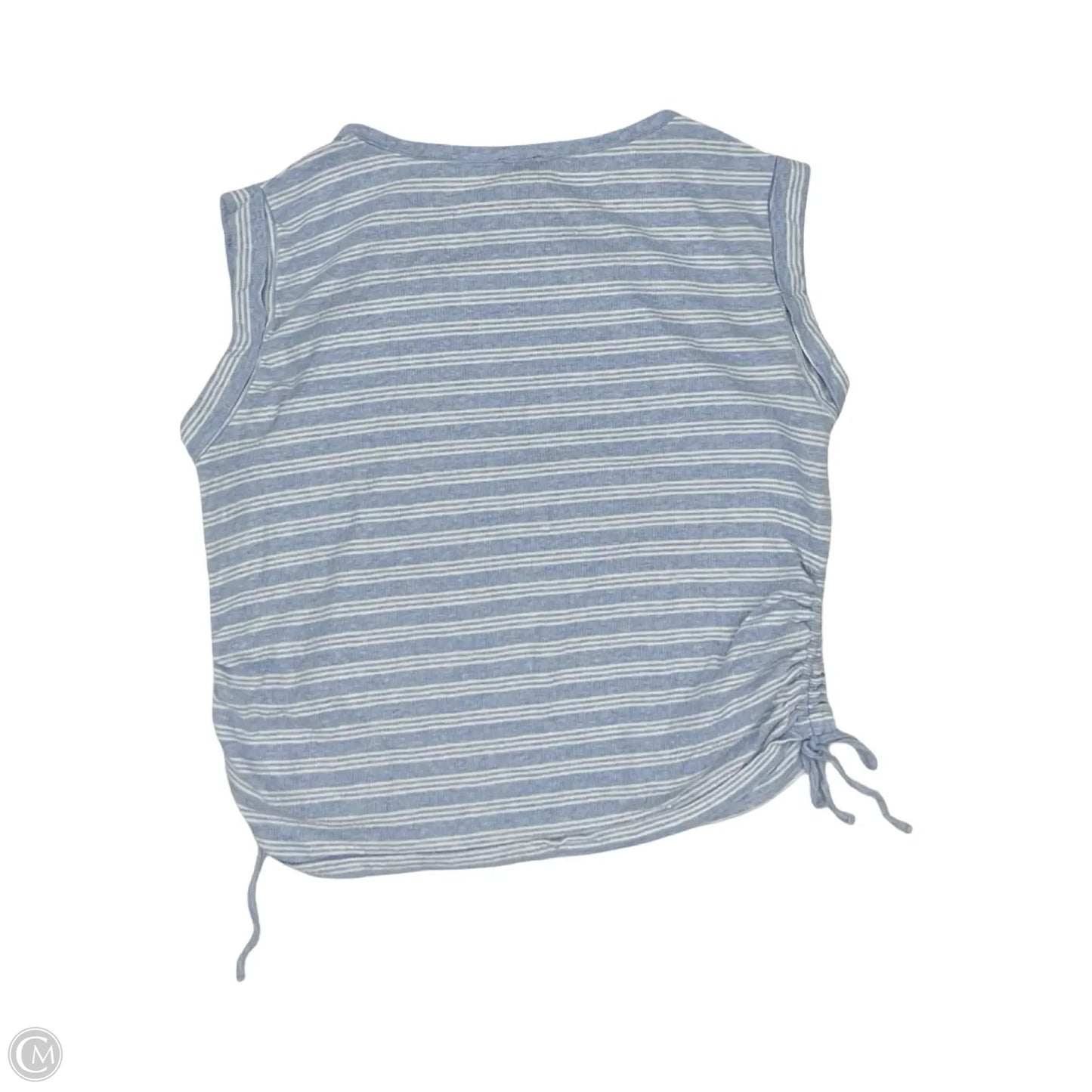 Top Short Sleeve By Talbots In Blue & White, Size: L