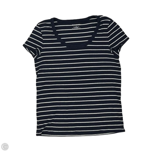 Top Short Sleeve By Talbots In Blue & White, Size: Xl