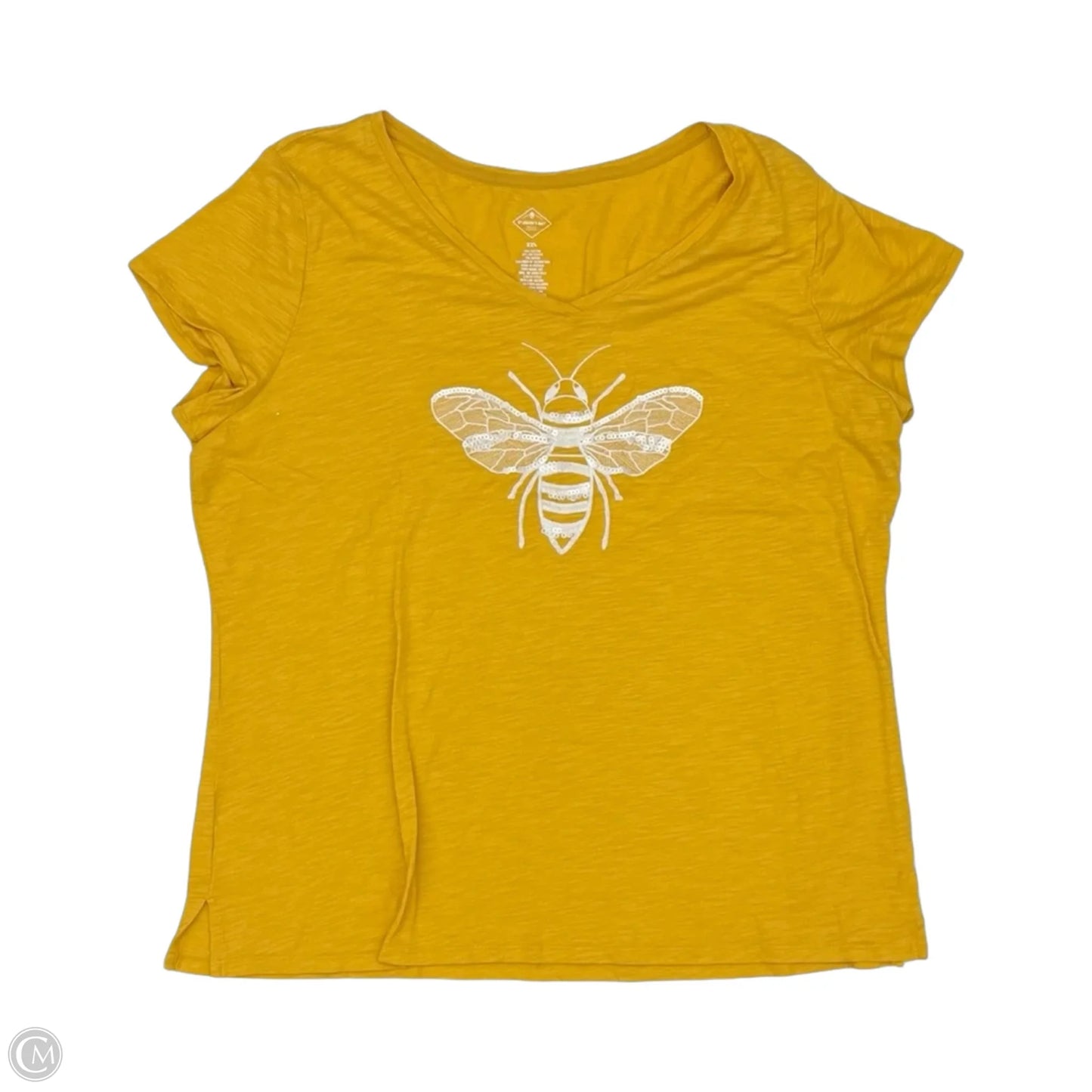 Top Short Sleeve By St Johns Bay In Yellow, Size: Xxl