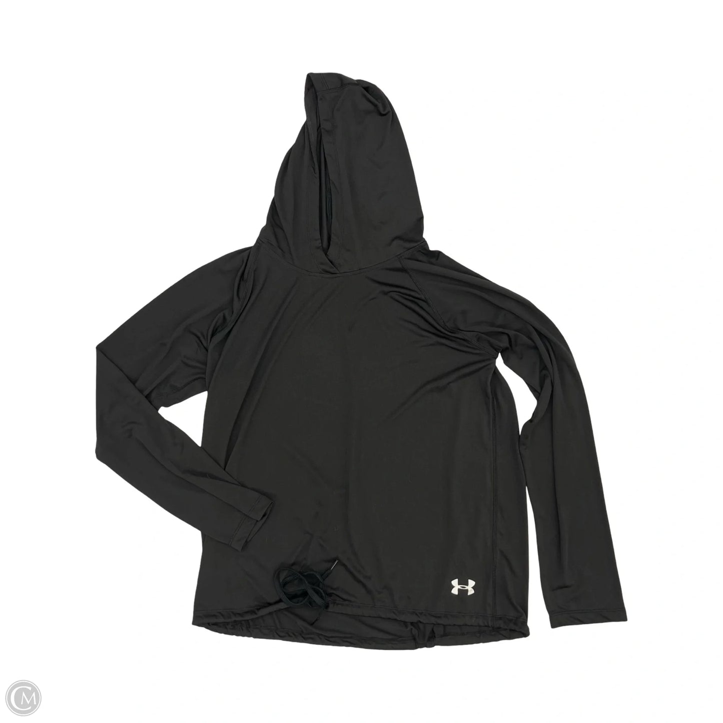 Athletic Top Long Sleeve Hoodie By Under Armour In Black, Size: Xl