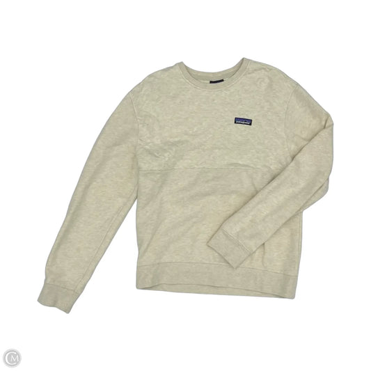 Athletic Sweatshirt Crewneck By Patagonia In Cream, Size: S