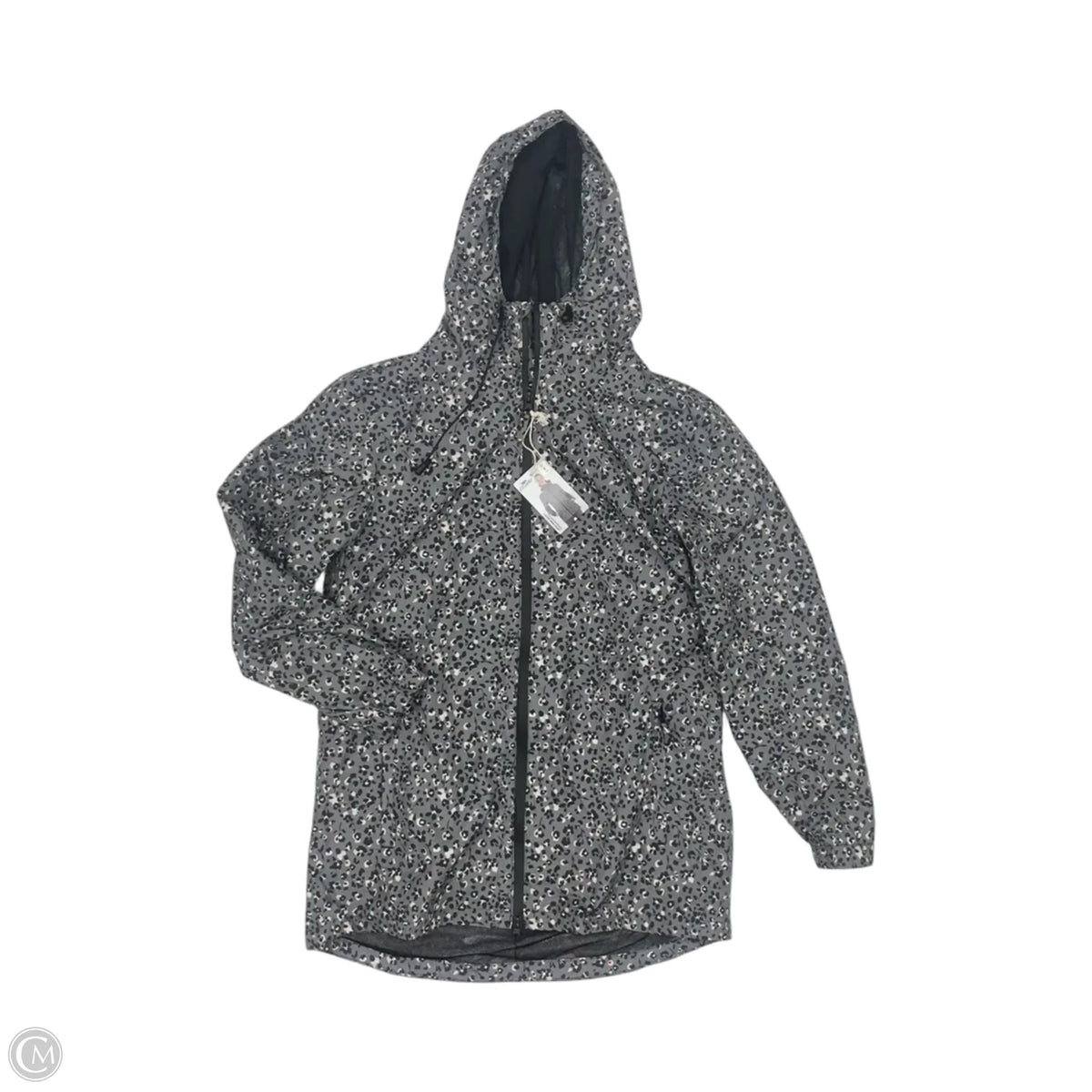Jacket Windbreaker By Crane In Grey, Size: S