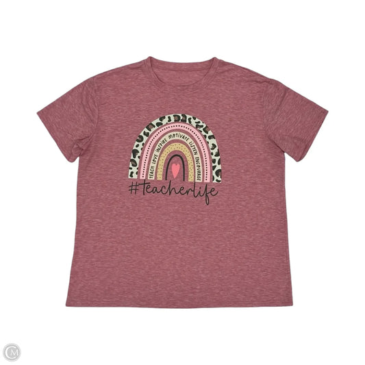 Top Short Sleeve By Clothes Mentor In Pink, Size: Xxl