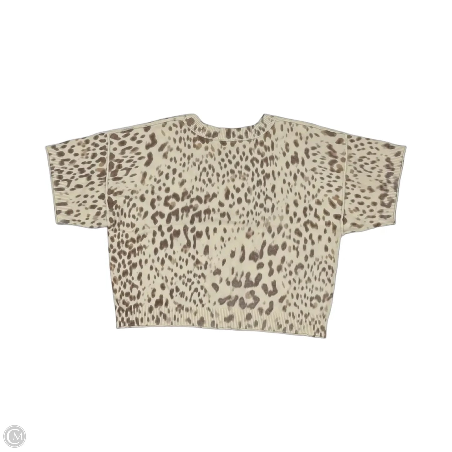 Sweater Short Sleeve By Originality In Cream & Tan, Size: S