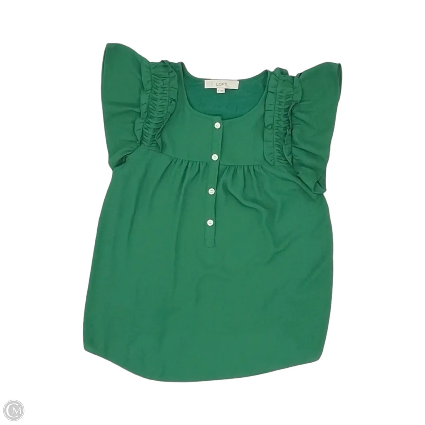 Blouse Short Sleeve By Loft In Green, Size: Xs