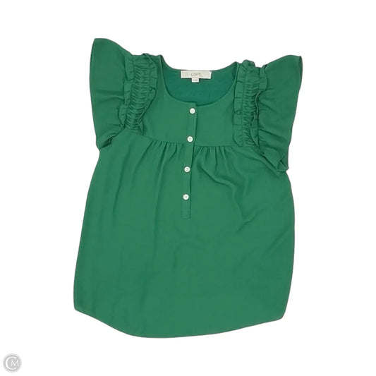 Blouse Short Sleeve By Loft In Green, Size: Xs