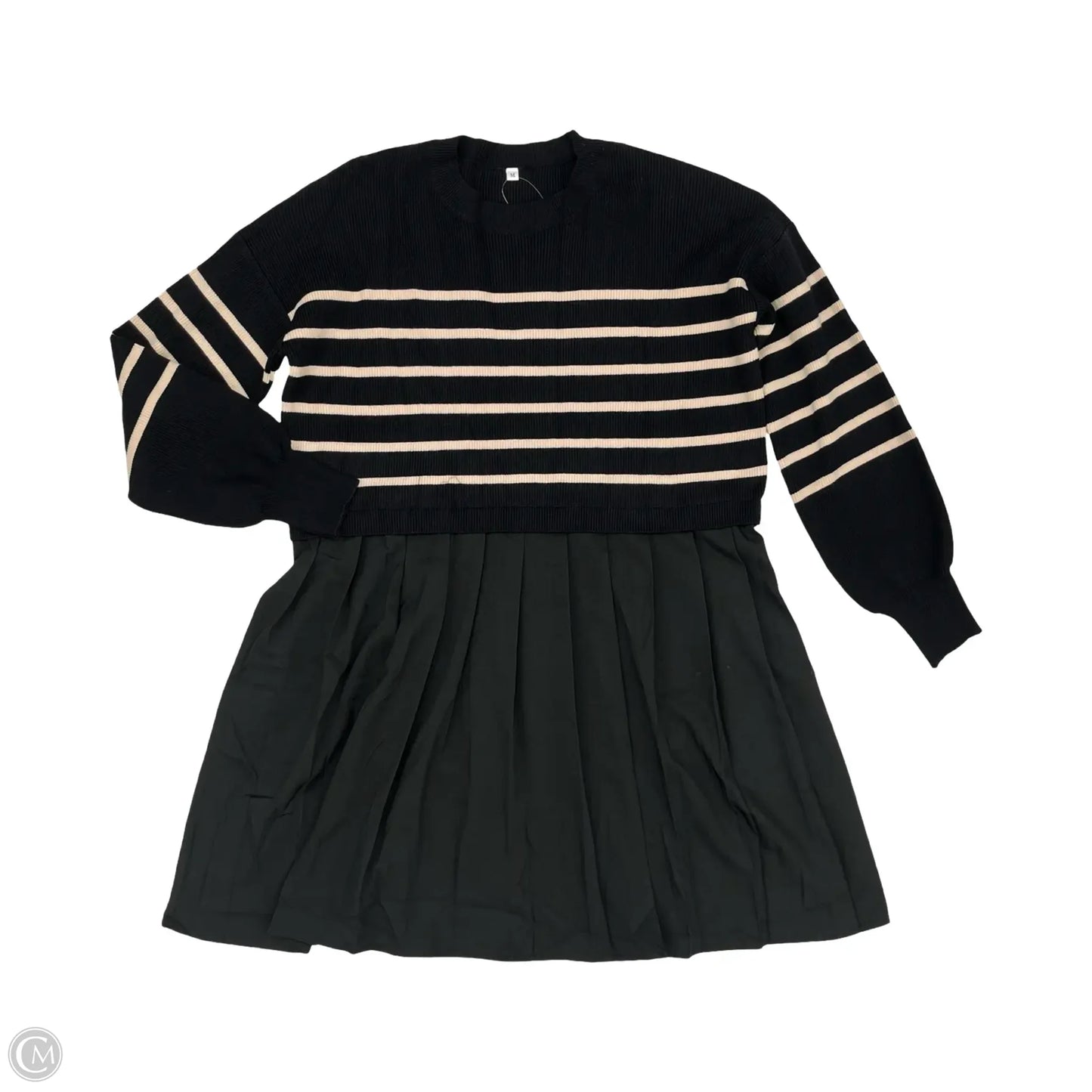 Dress Sweater By Cme In Black & Cream, Size: M