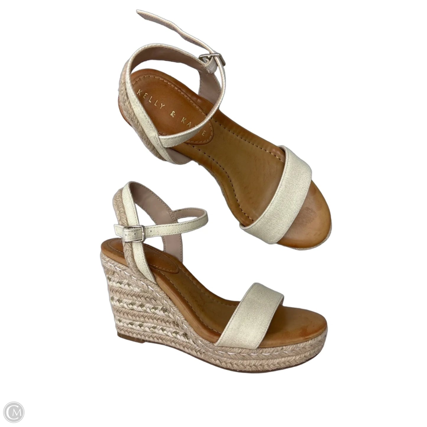Sandals Heels Wedge By Kelly And Katie In Cream, Size: 7.5