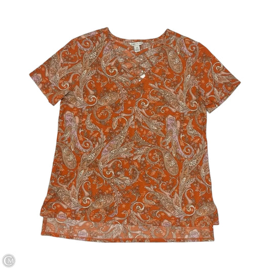 Blouse Short Sleeve By Cato In Orange, Size: Xs
