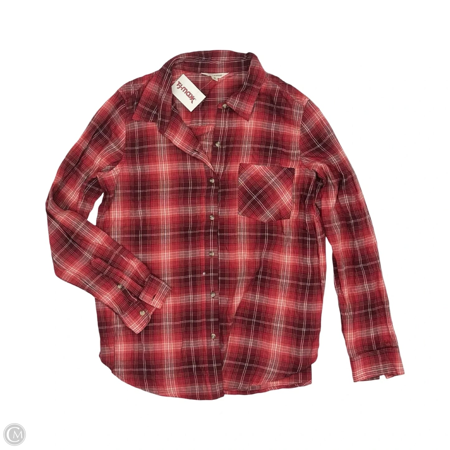 Blouse Long Sleeve By Lucky Brand In Red, Size: M