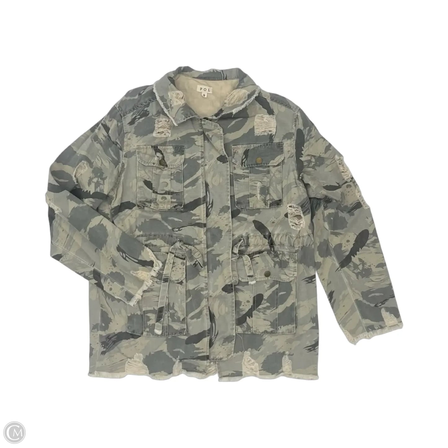 Jacket Utility By Pol In Camouflage Print, Size: S
