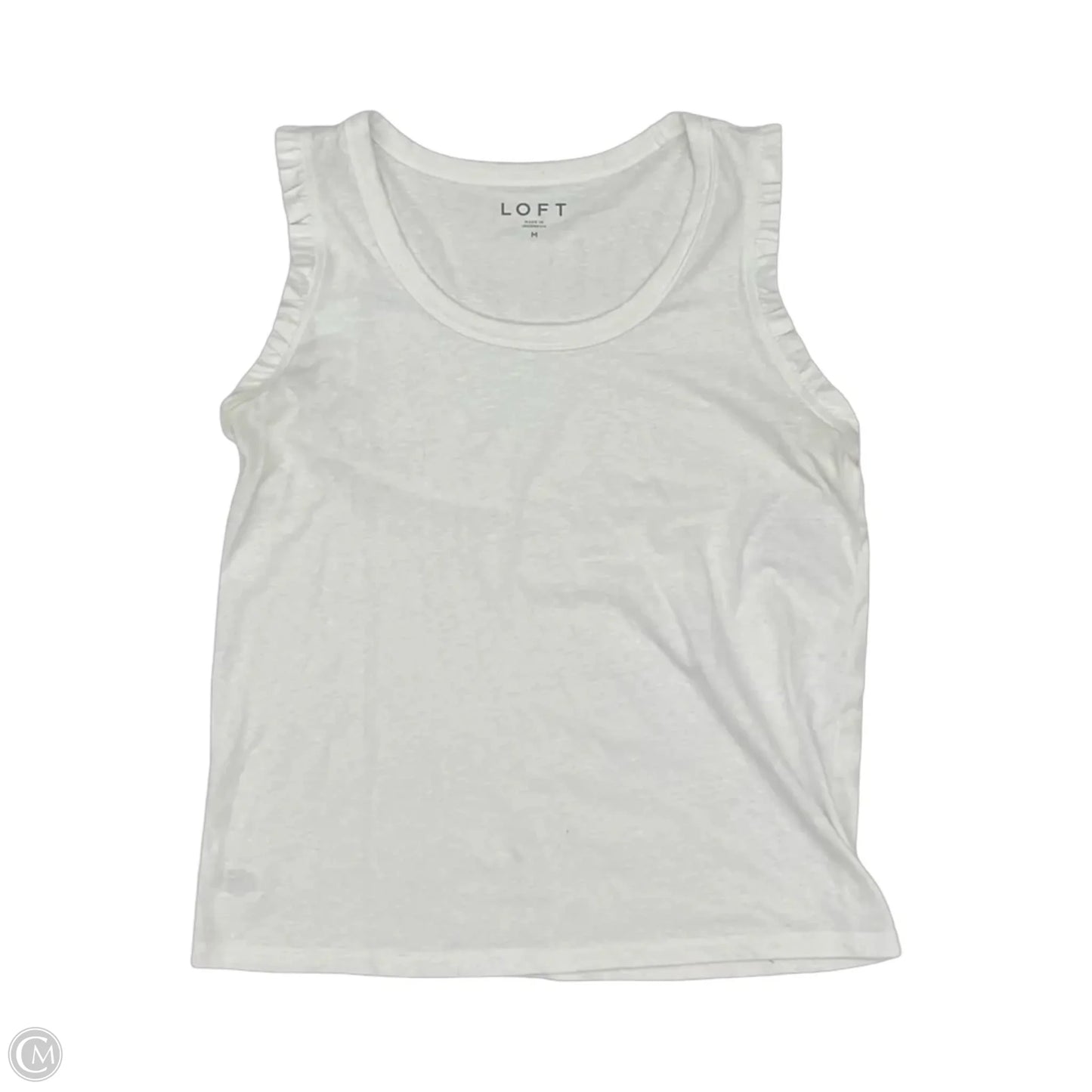 Top Sleeveless By Loft In White, Size: M