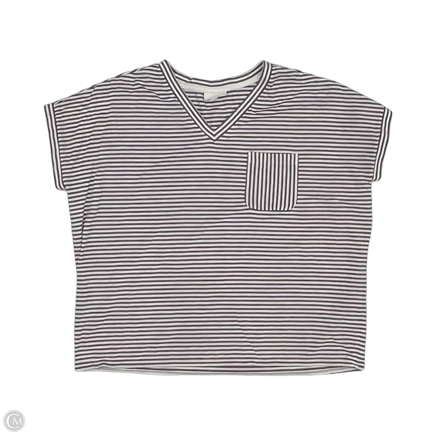 Top Short Sleeve By J. Jill In Purple & White, Size: S