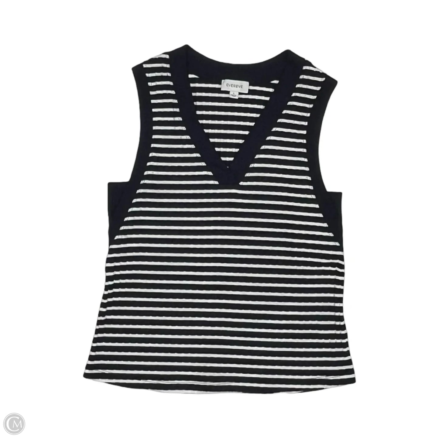 Top Sleeveless By Evereve In Blue & White, Size: L