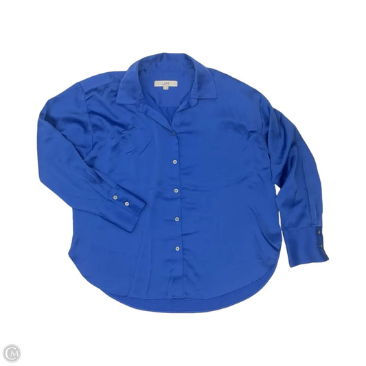 Blouse Long Sleeve By Loft In Blue, Size: M
