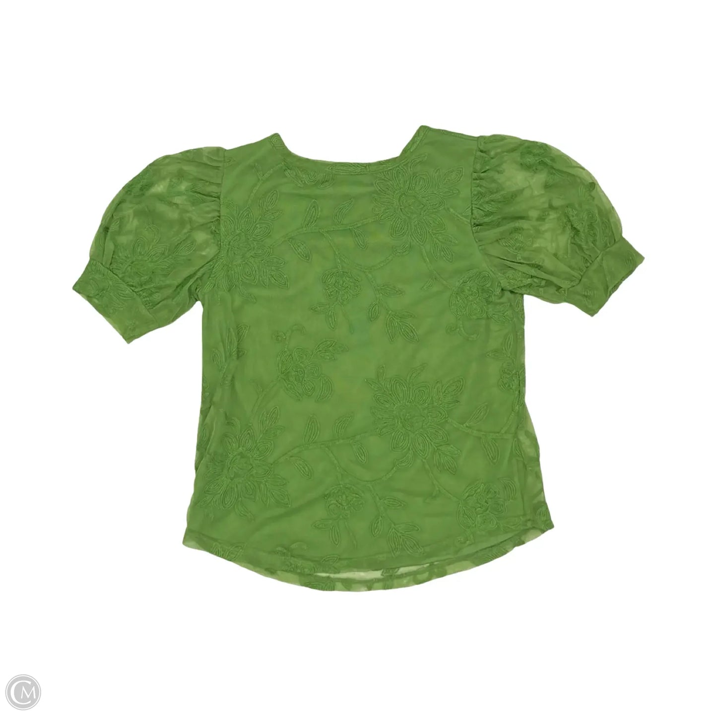 Blouse Short Sleeve By Kim & Cami In Green, Size: M