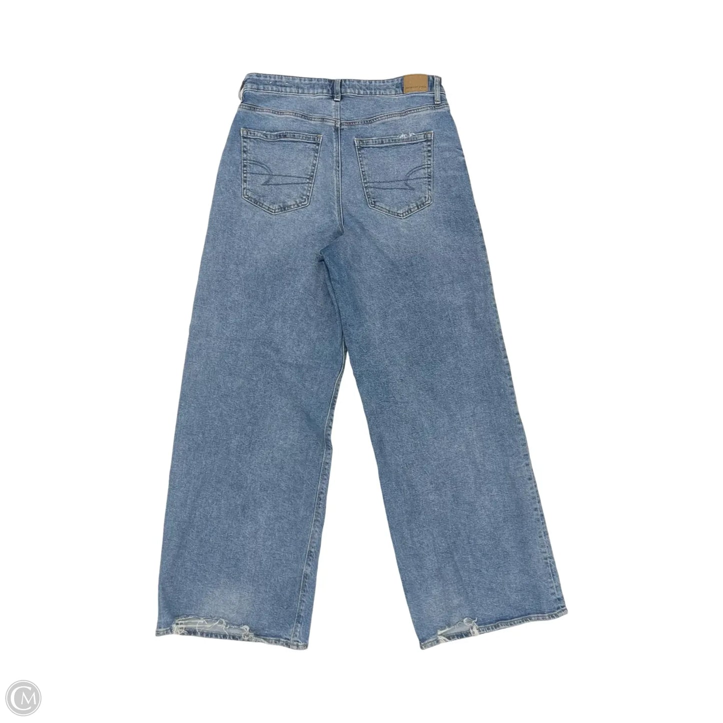 Jeans Wide Leg By American Eagle In Blue Denim, Size: 10l