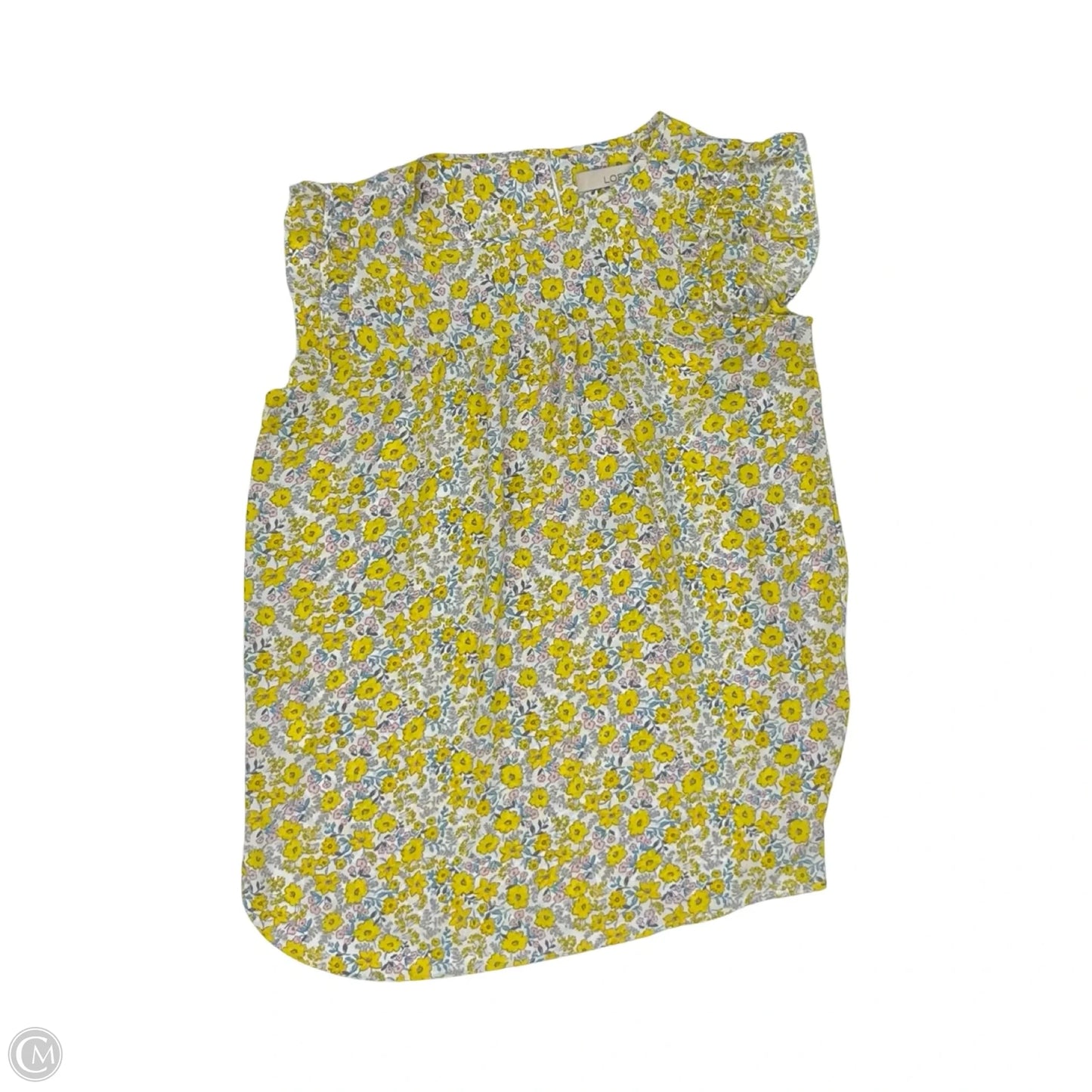 Blouse Short Sleeve By Loft In Yellow, Size: S