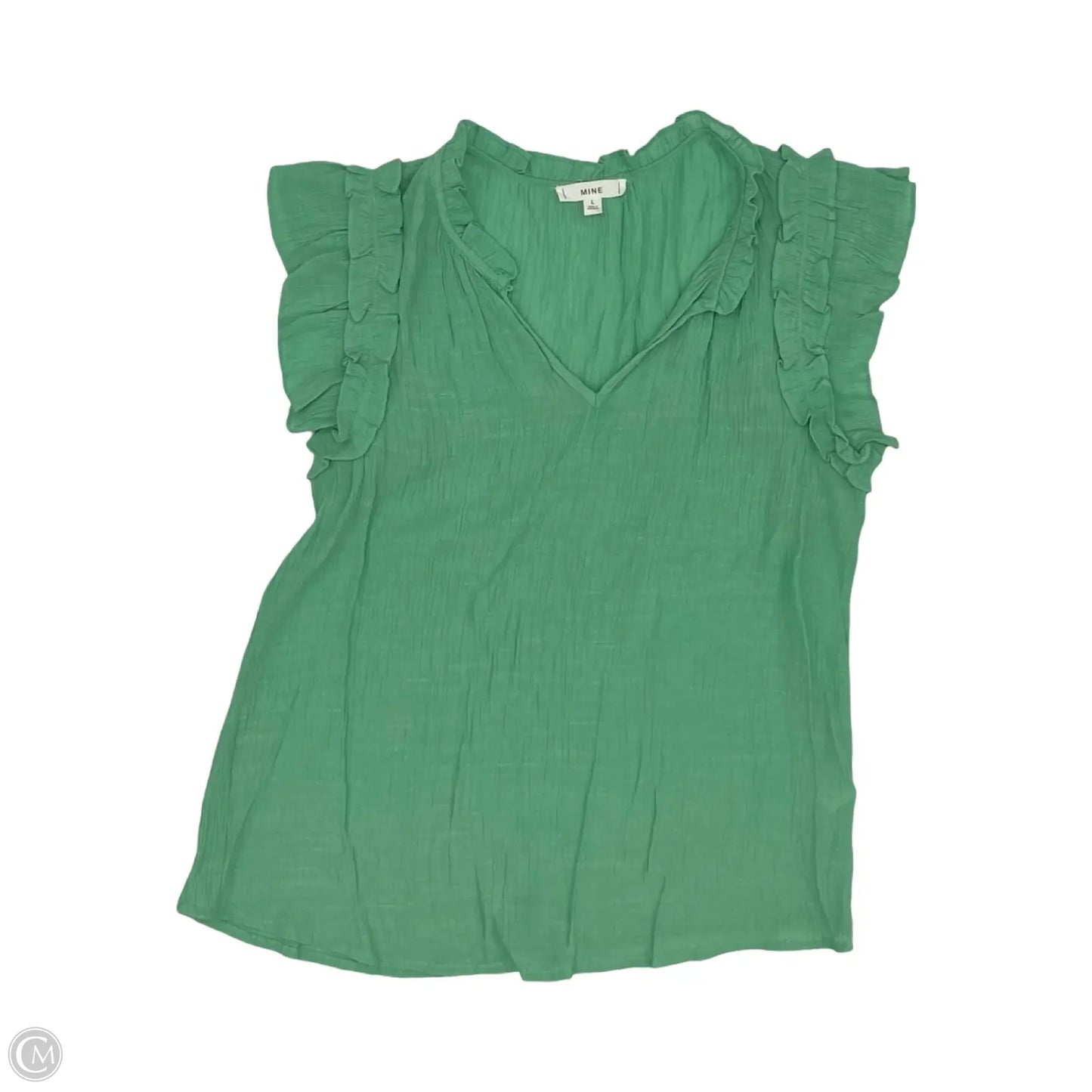 Blouse Short Sleeve By Mine In Green, Size: L