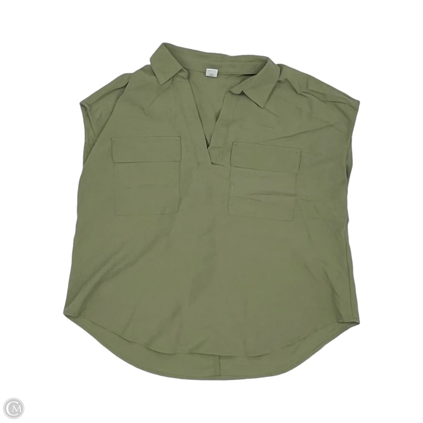 Blouse Short Sleeve By Old Navy In Green, Size: M