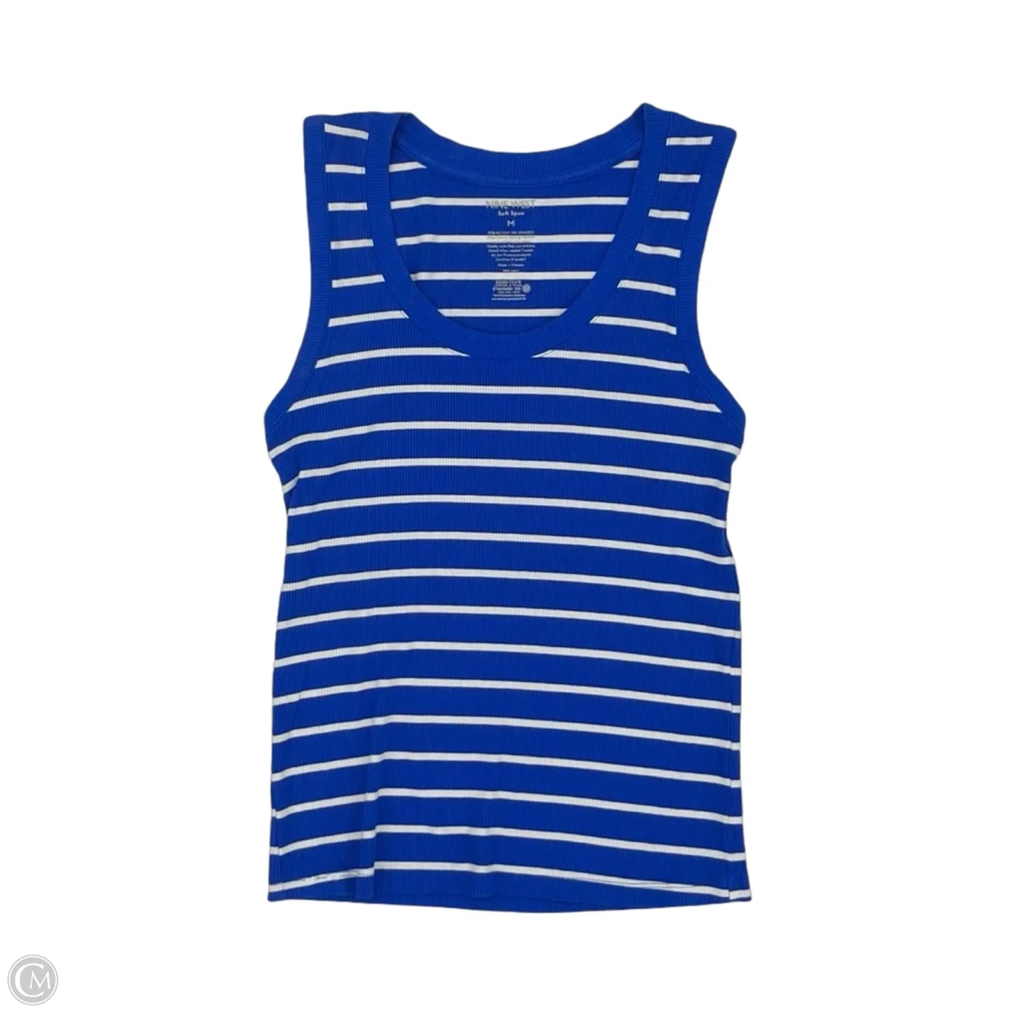 Tank Top By Nine West Apparel In Blue & White, Size: M