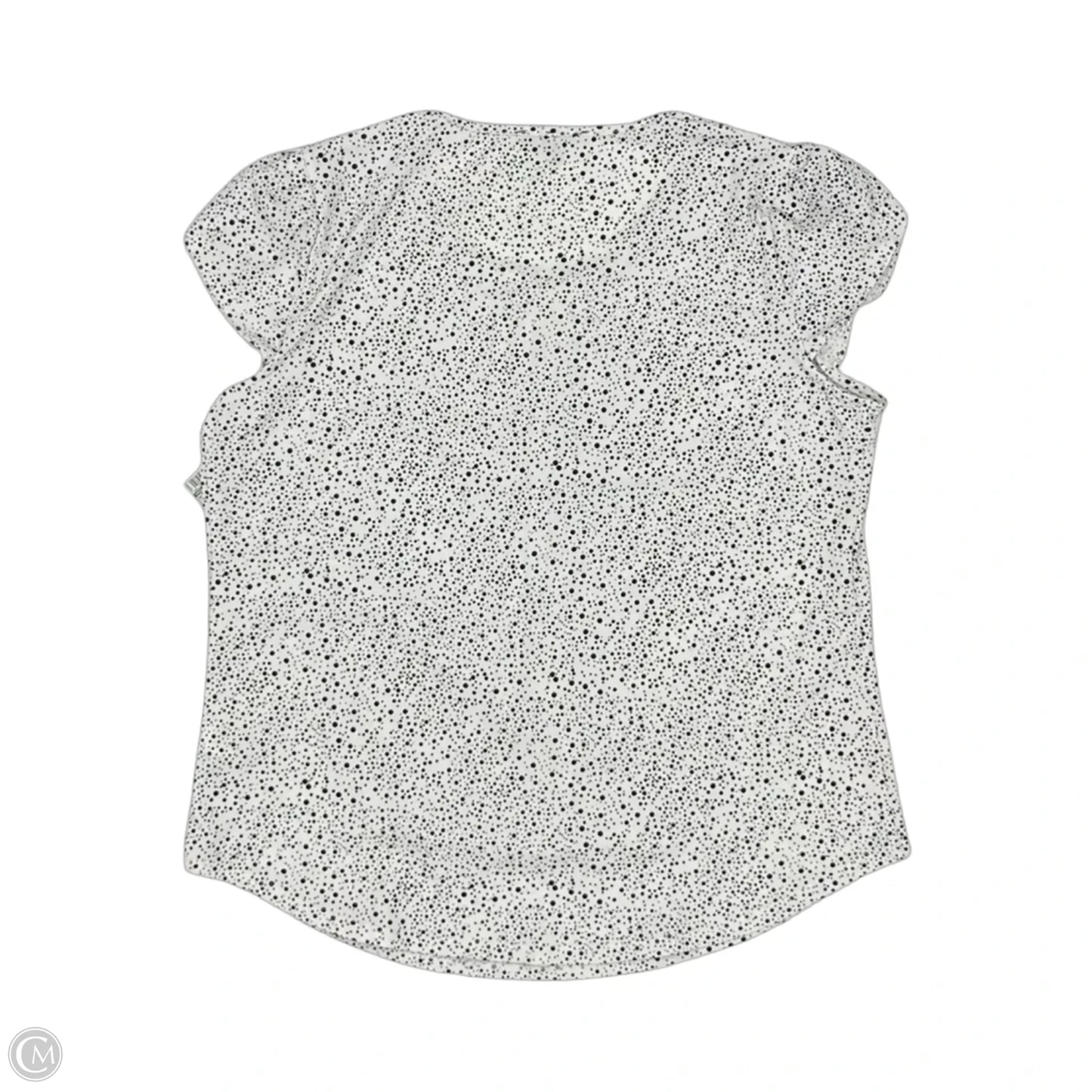 Blouse Short Sleeve By Adrianna Papell In Black & White, Size: M