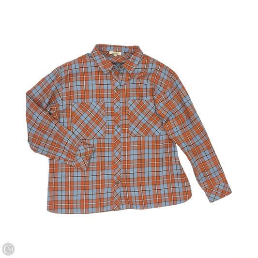 Blouse Long Sleeve By Ee Some In Blue & Orange, Size: M
