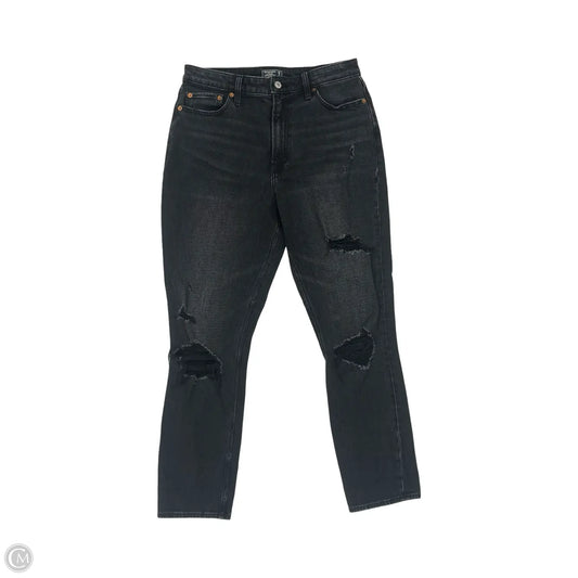 Jeans Boyfriend By Abercrombie And Fitch In Black Denim, Size: 8