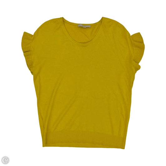 Sweater Short Sleeve By Loft In Yellow, Size: S