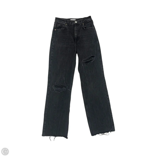 Jeans Straight By Zara In Black Denim, Size: 6