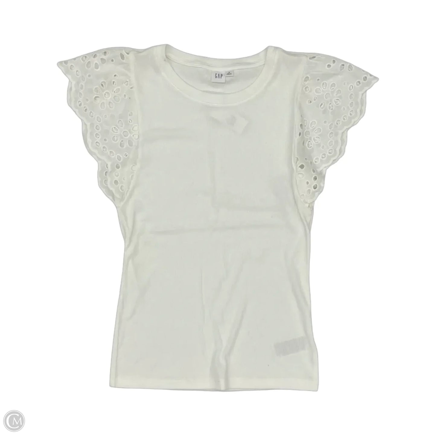 Top Short Sleeve By Gap In White, Size: M