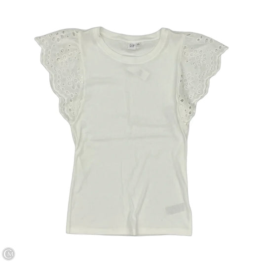 Top Short Sleeve By Gap In White, Size: M