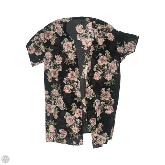 Kimono By Emery Rose In Black & Pink, Size: 3x