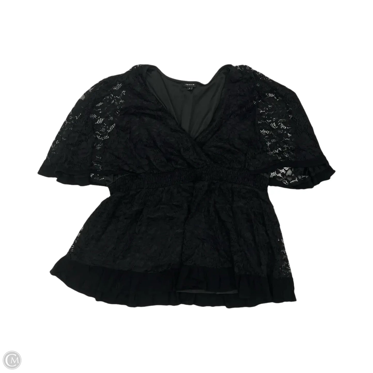 Blouse Short Sleeve By Torrid In Black, Size: 3x